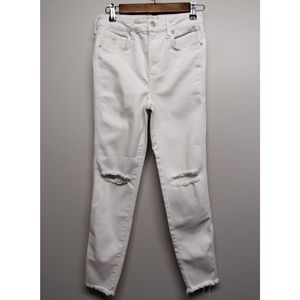 We The Free Jeans Women Size 28 Neutral White Distressed Cotton Blend